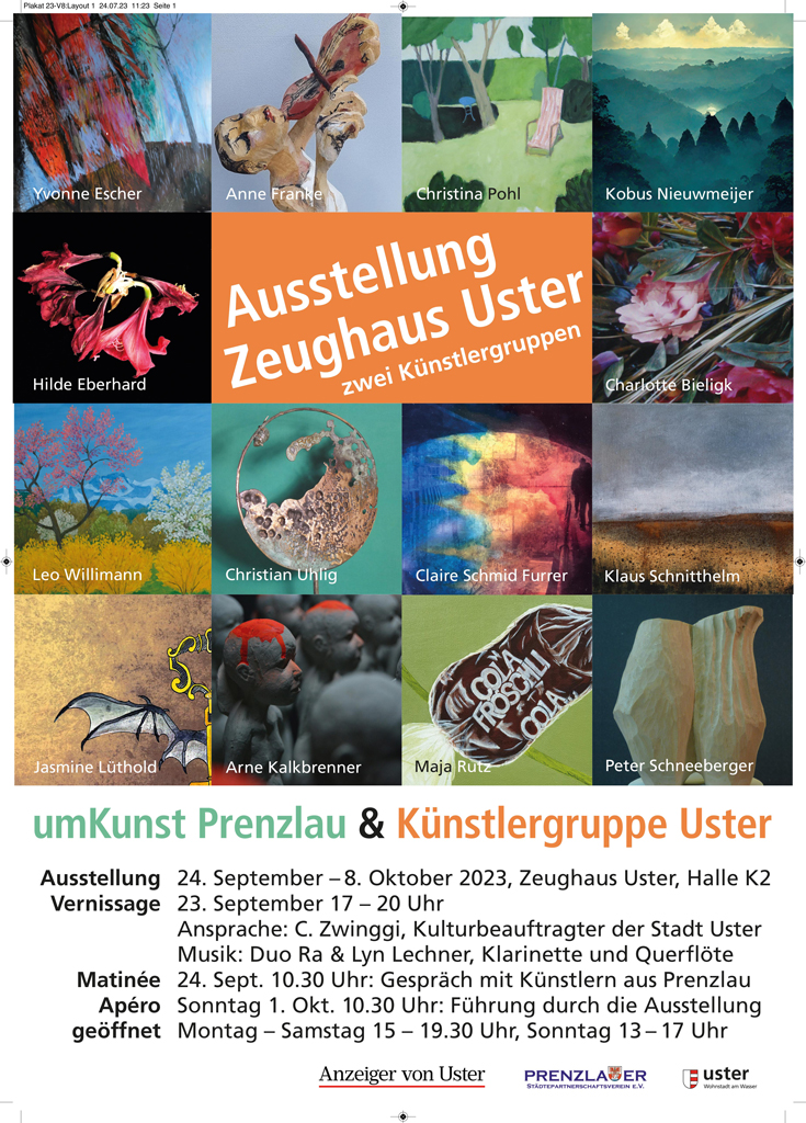 Plakat Ausstellung im Zeughaus Uster
zwei Könstlergruppen